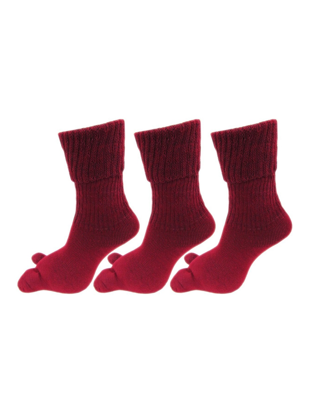 

RC. ROYAL CLASS Women Pack Of 3 Maroon Solid Calf Length Woolen Socks