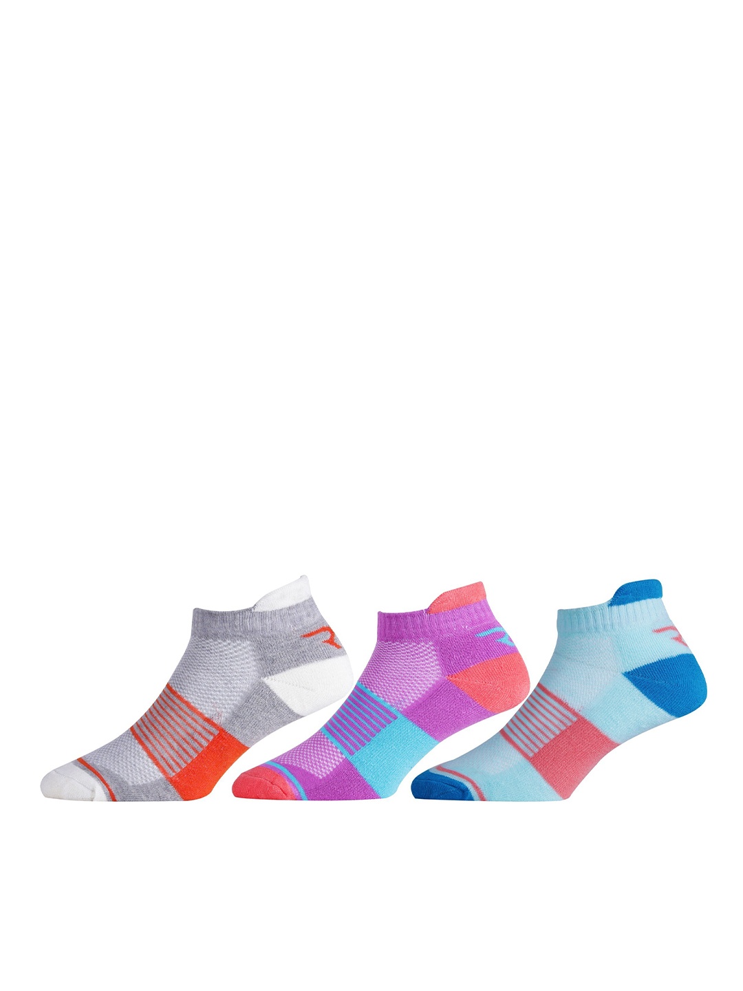 

RC. ROYAL CLASS Women Pack Of 3 Blue Grey Patterned Socks