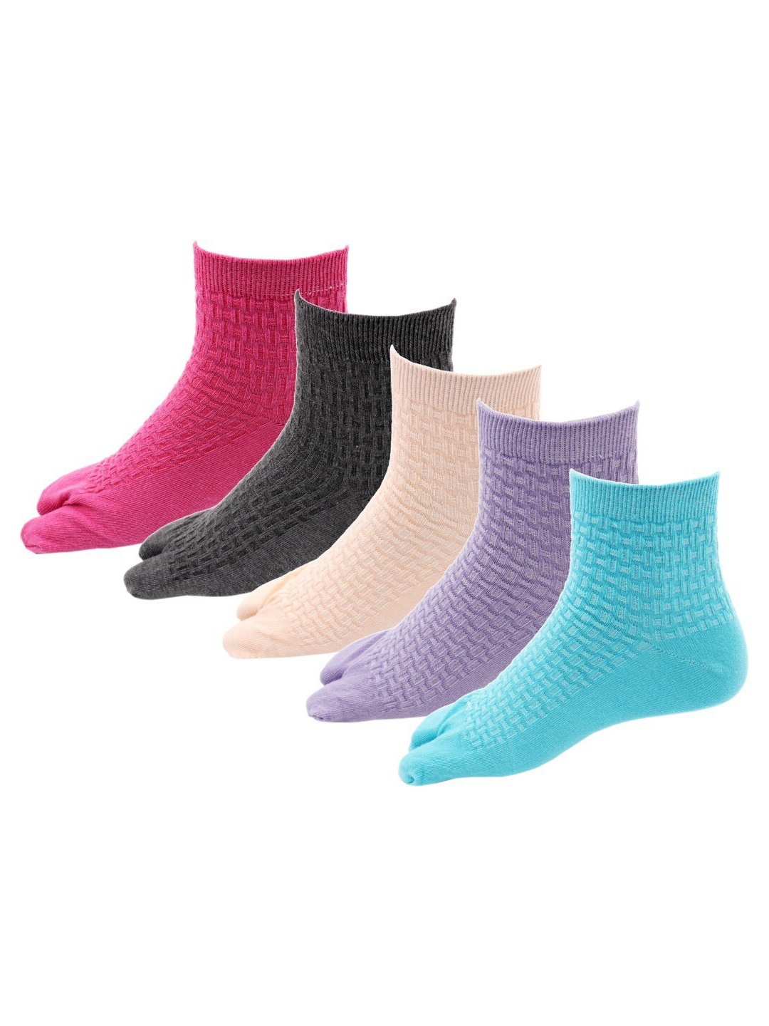 

RC. ROYAL CLASS Women Pack Of 5 Patterned Cotton Ankle-Length Socks, Blue