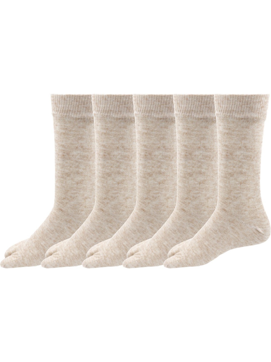 

RC. ROYAL CLASS Women Pack Of 5 Solid Calf-Length Thumb Socks, Beige