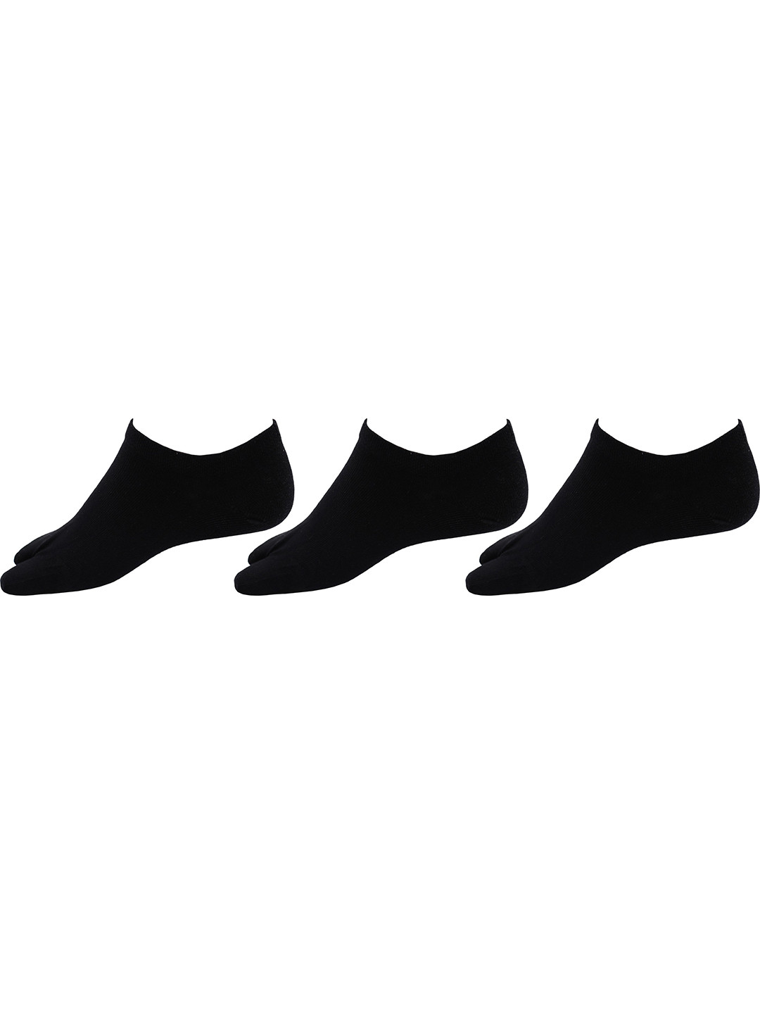 

RC. ROYAL CLASS Women Pack Of 3 Black Solid Cotton Ankle Thumb Liner Socks