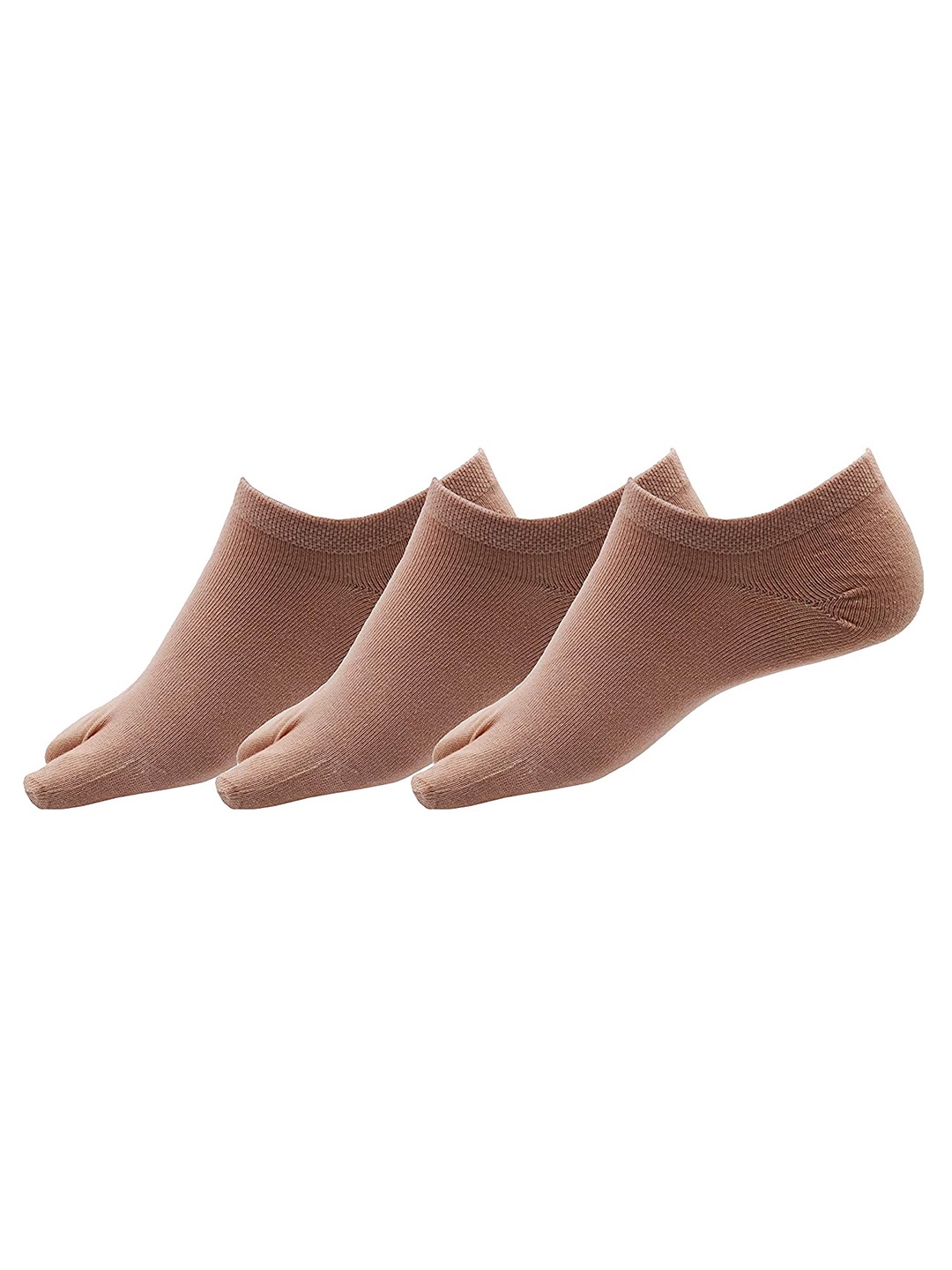 

RC. ROYAL CLASS Women Pack Of 3 Beige Solid Cotton Shoe Liners