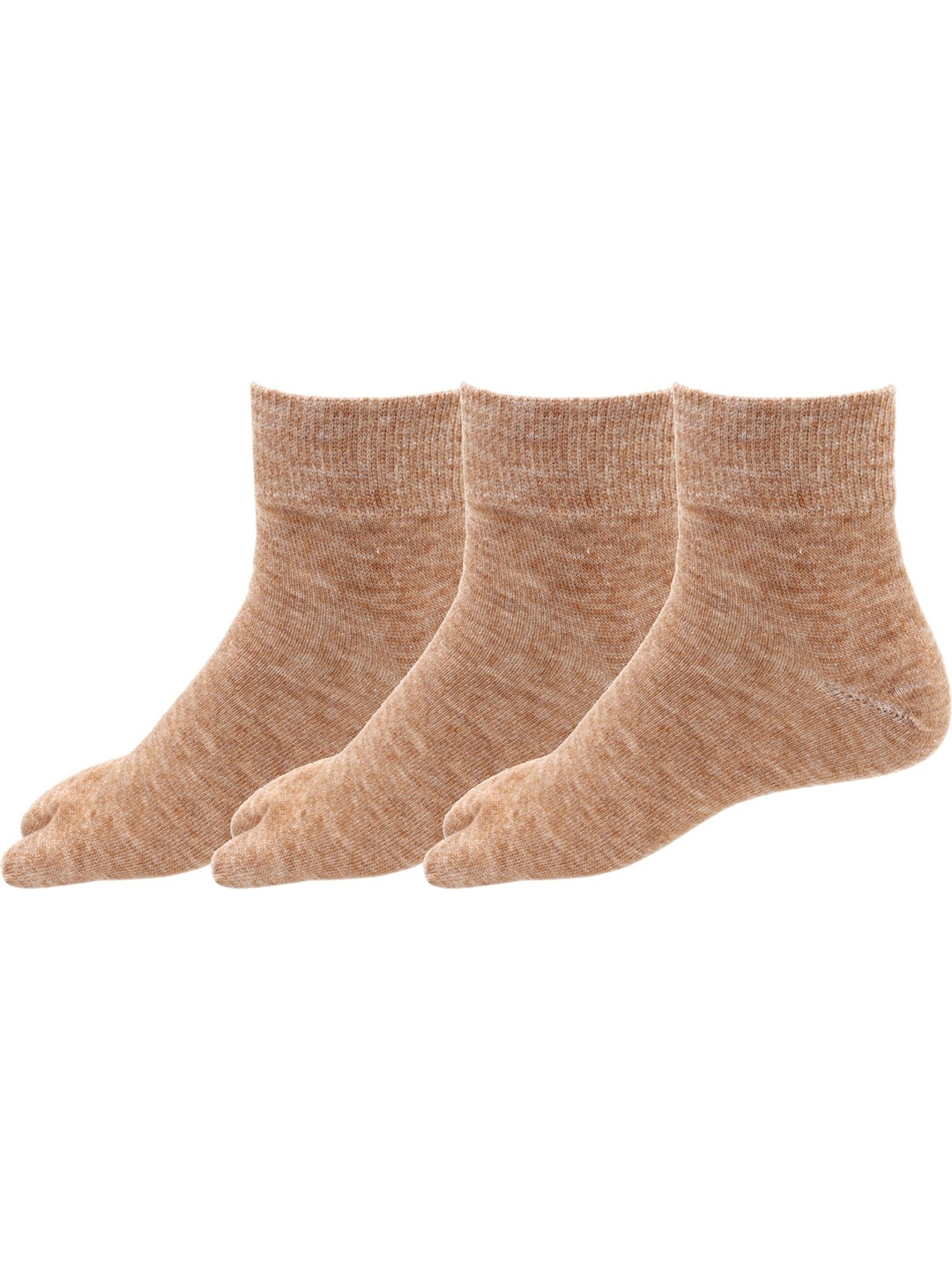 

RC. ROYAL CLASS Women Pack Of 3 Solid Ankle-Length Woolen Socks, Beige