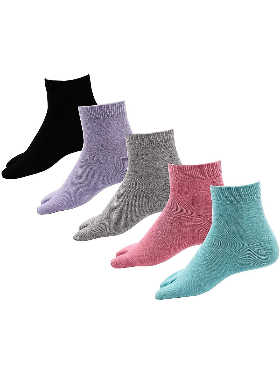 

RC. ROYAL CLASS Women Pack Of 5 Solid Cotton Ankle Thumb Socks, Black