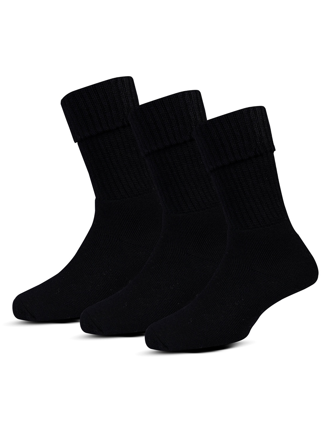 

RC. ROYAL CLASS Women Pack Of 3 Solid Calf-Length Socks, Black