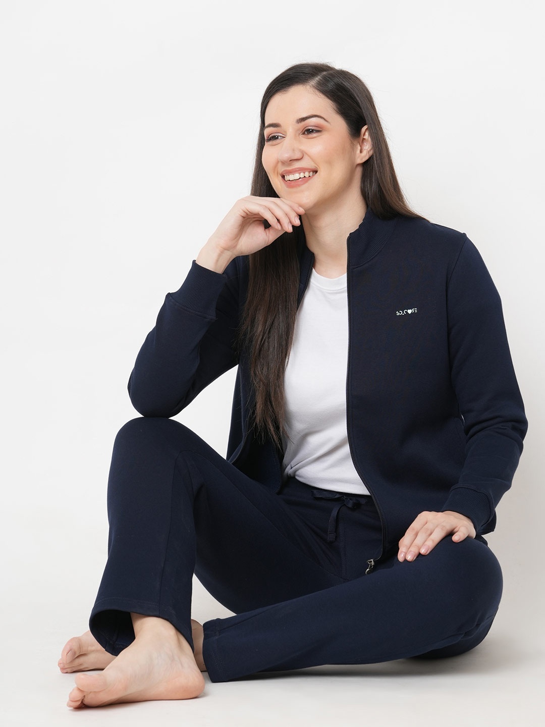 

Sweet Dreams Women Navy Blue Solid Tracksuits