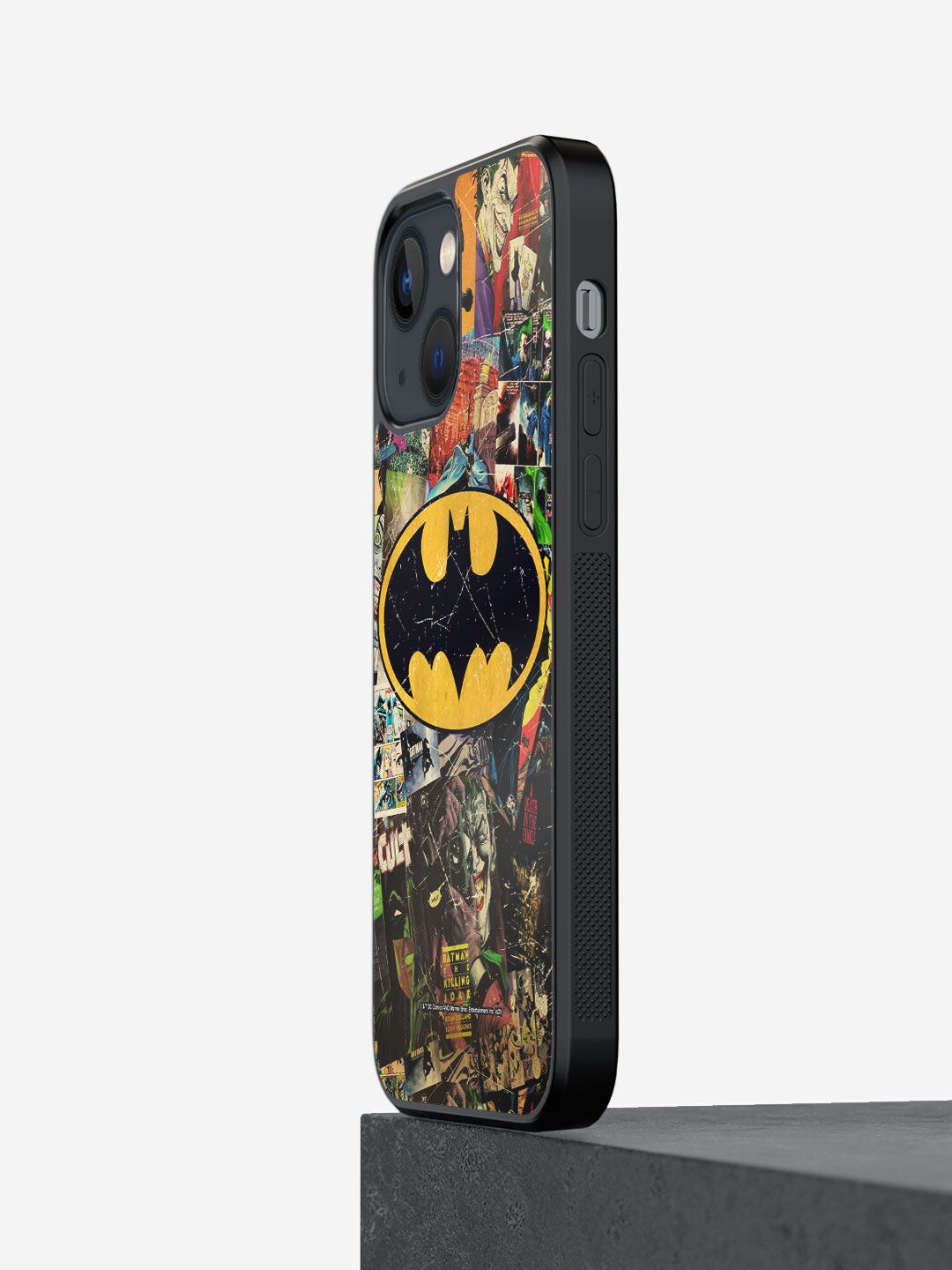 

macmerise Black Comic Bat Design Printed iPhone 13 Bumper Back Case