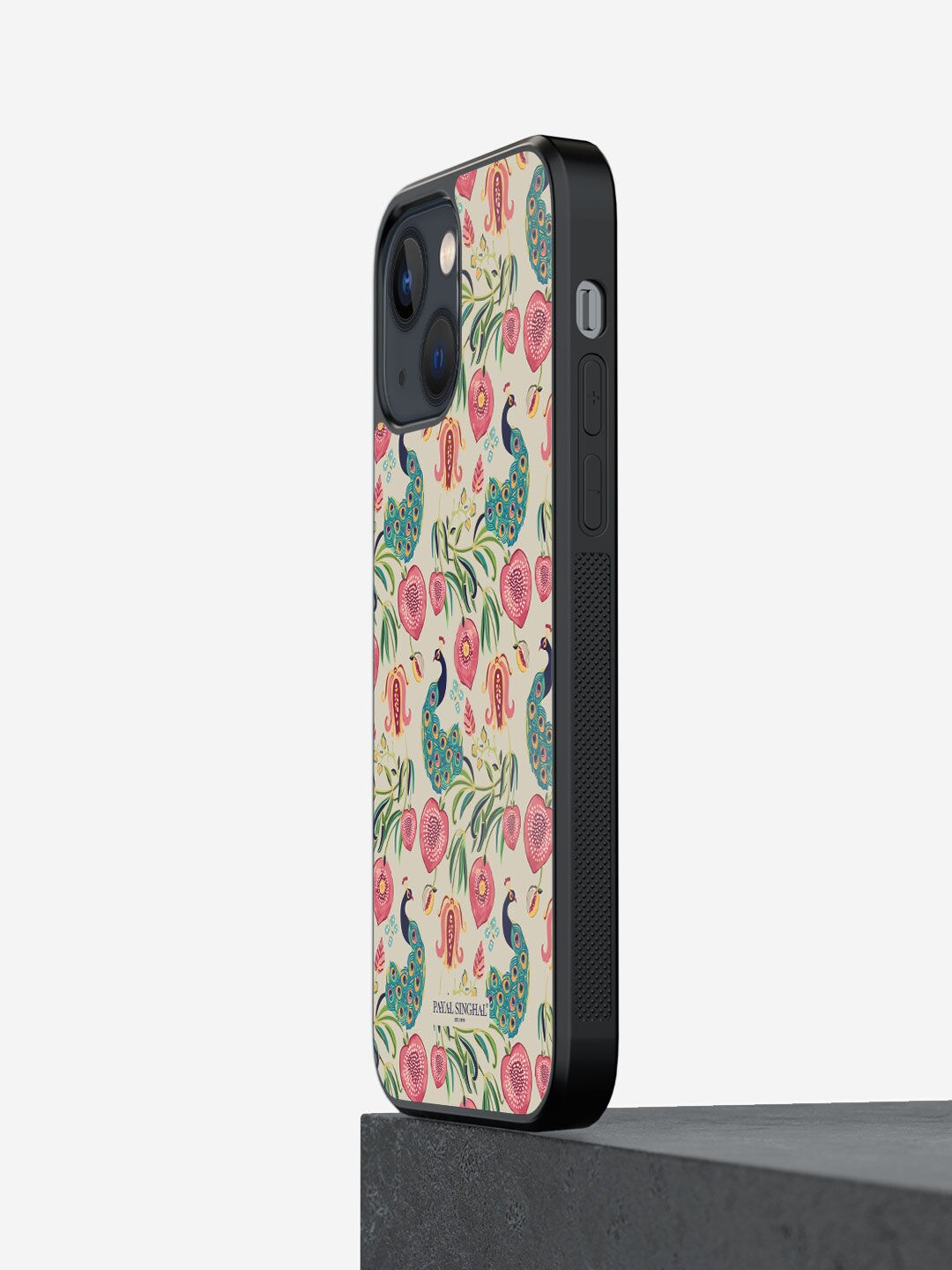 

macmerise Beige Payal Singhal Anaar and Mor Design iPhone 13 Bumper Phone Back Case