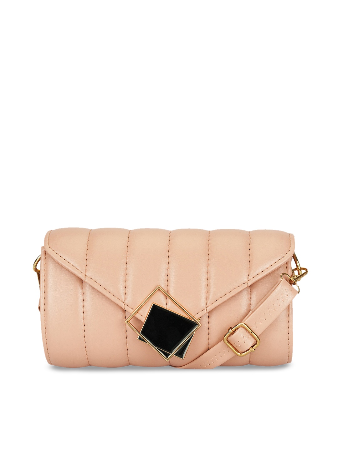 

Athena Peach-Coloured Textured Structured Sling Bag