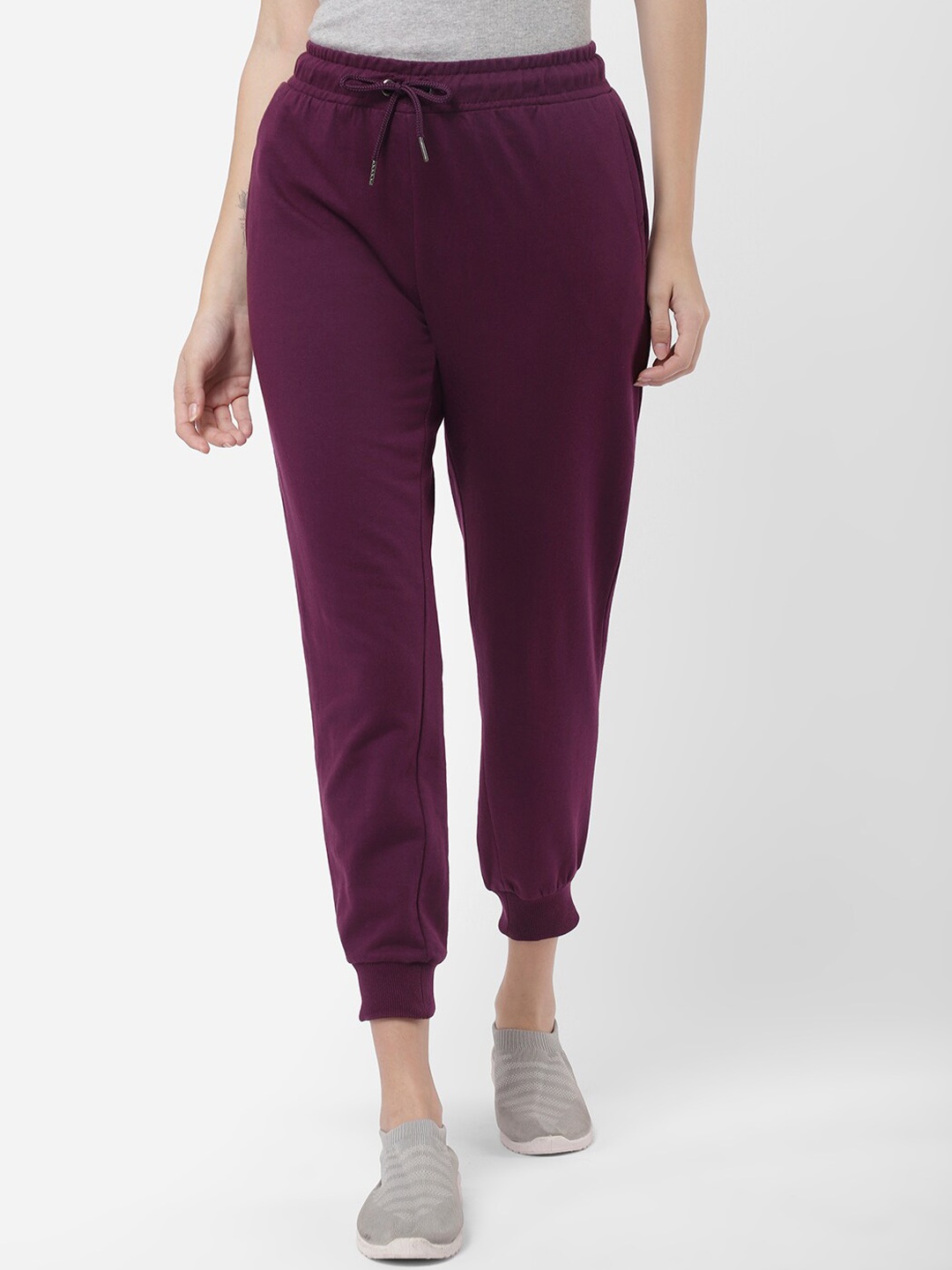 

R&B Women Purple Solid Cotton Joggers