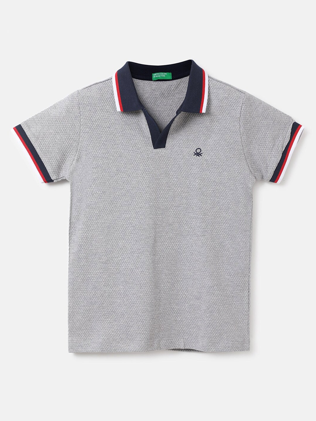

United Colors of Benetton Boys Grey Polo Collar T-shirt