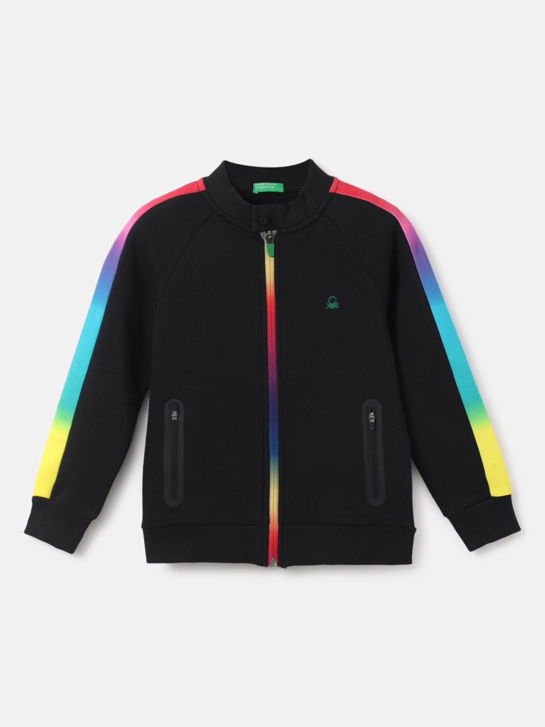 

United Colors of Benetton Boys Black Round Neck Sweatshirt