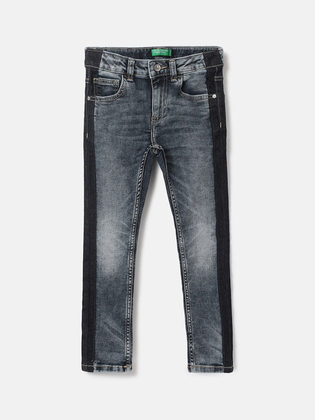 

United Colors of Benetton Boys Skinny Fit Heavy Fade Jeans, Grey