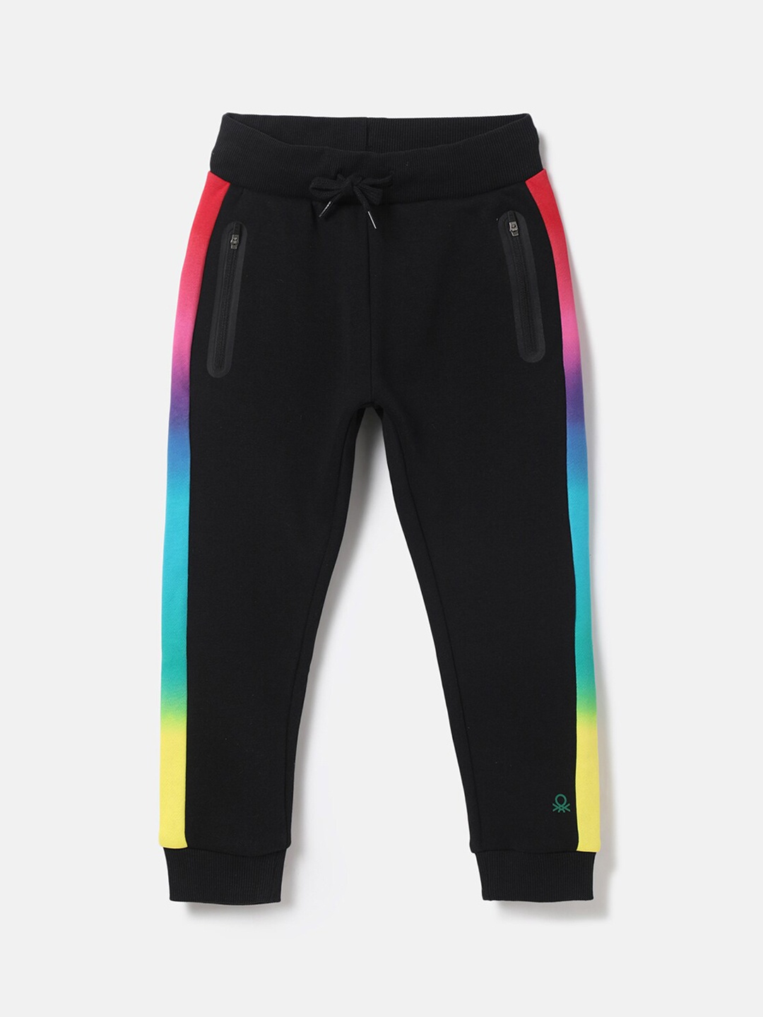 

United Colors of Benetton Infant Boys Black & Pink Colourblocked Joggers