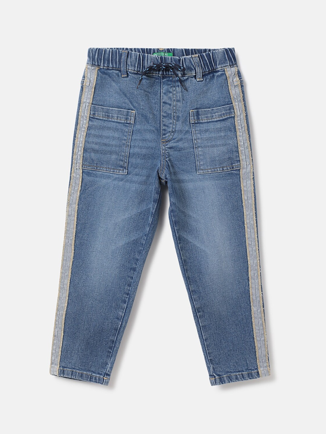 

United Colors of Benetton Boys Blue Cotton Light Fade Jeans