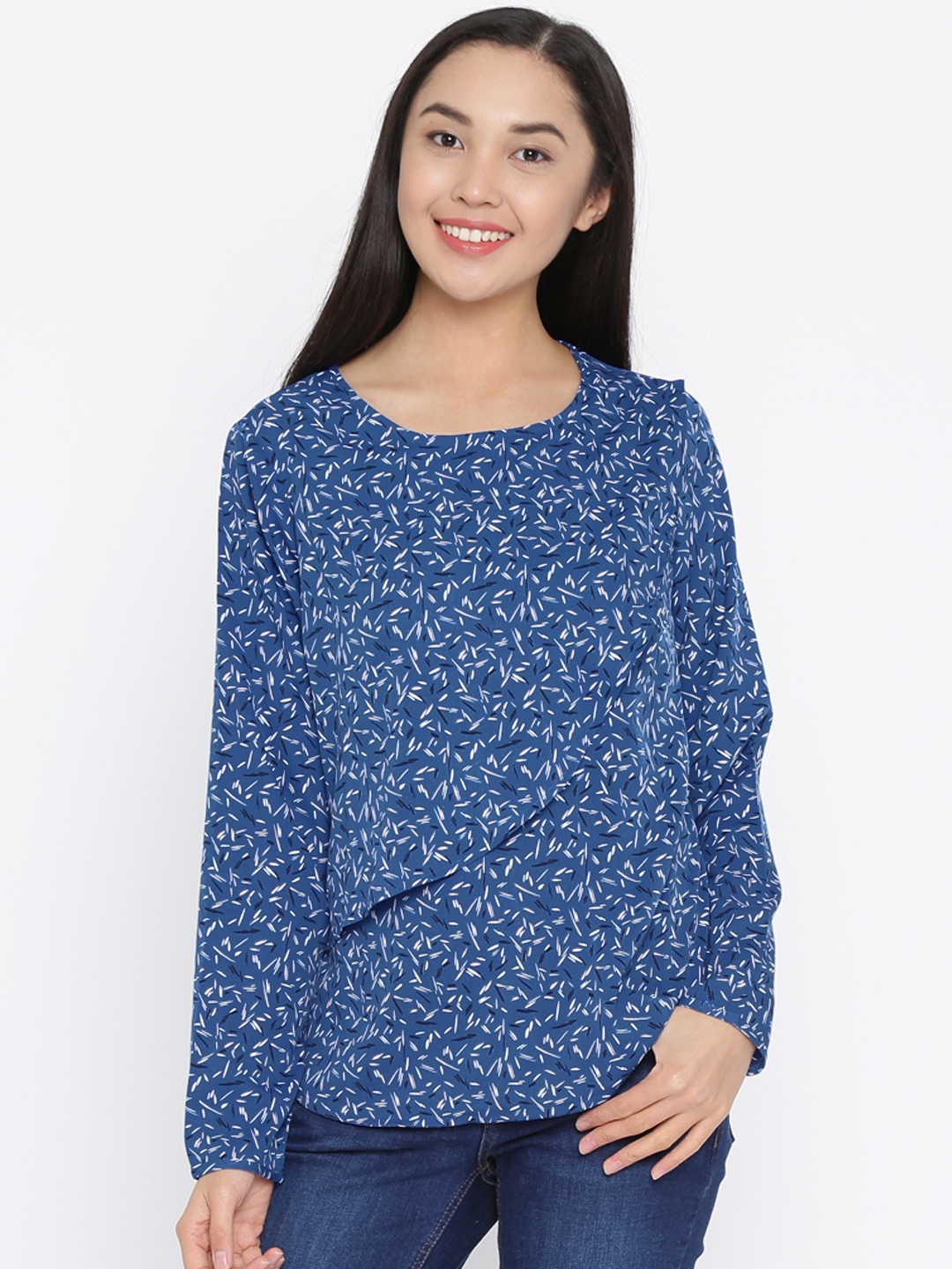 

Annabelle by Pantaloons Women Blue Printed Top