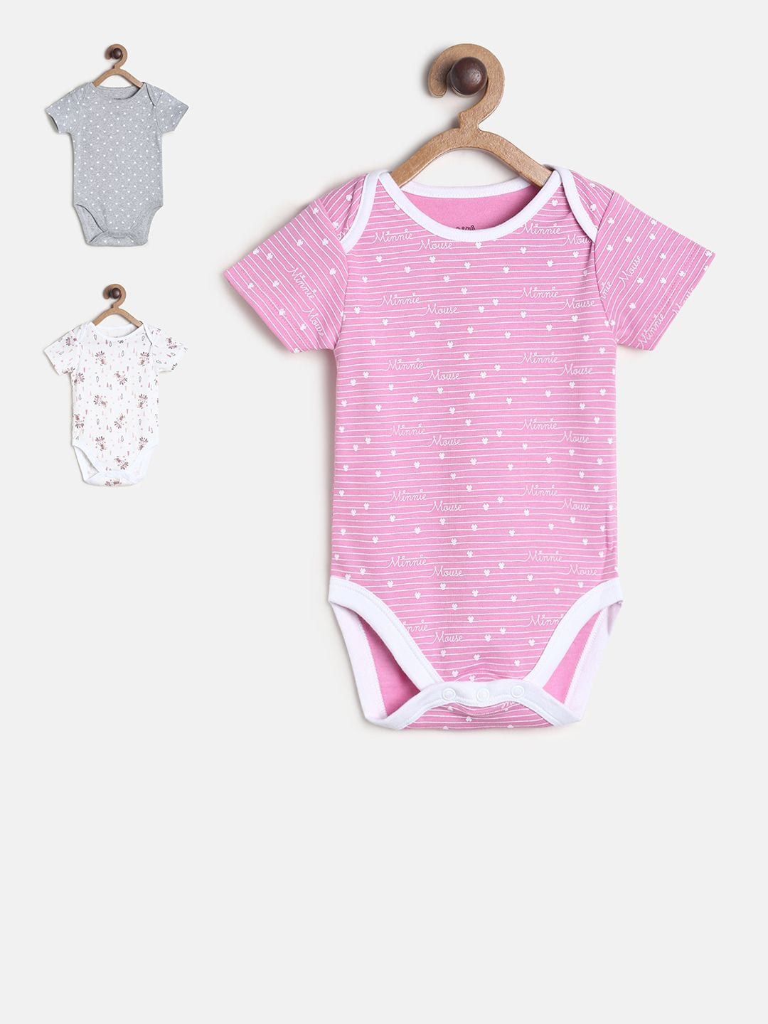 

Mini Club Infants Pack Of 3 Printed Pure Cotton Bodysuit, White