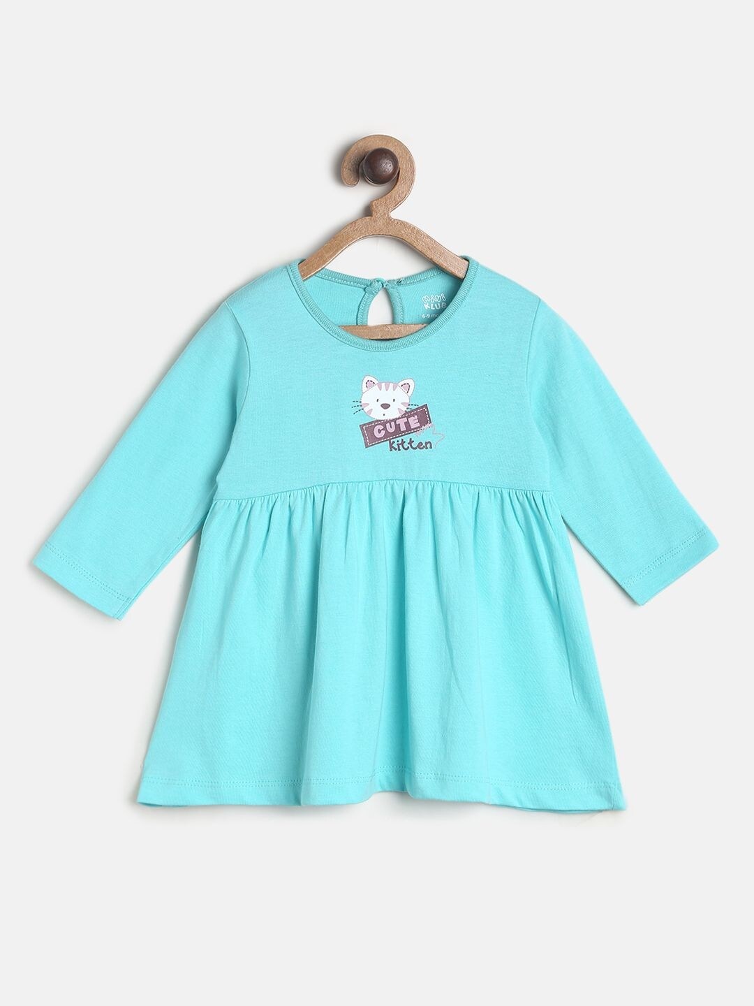 

MINI KLUB Girls Blue & White Pure Cotton Dress