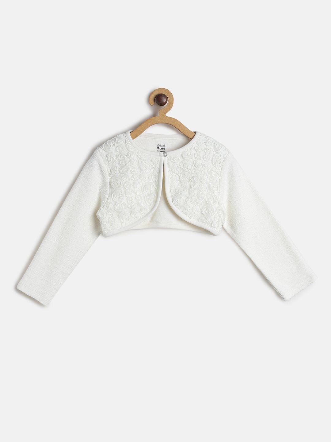 

MINI KLUB Girls White Button Shrug