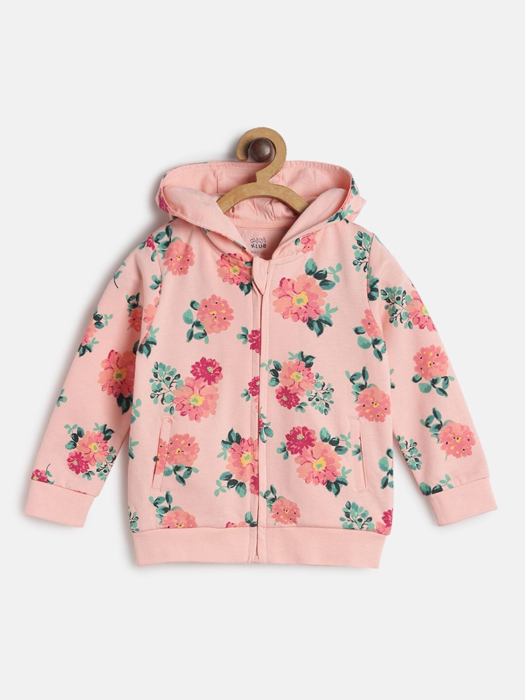 

MINI KLUB Girls Pink Orange Floral Lightweight Bomber Jacket