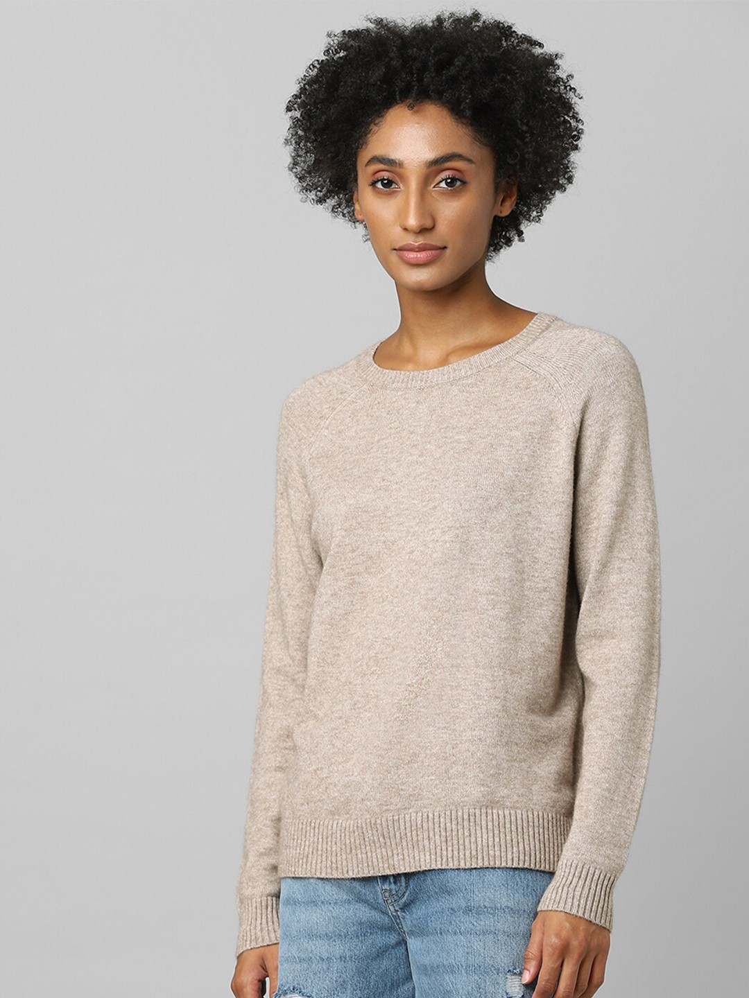 

ONLY Women Beige Pullover Sweater