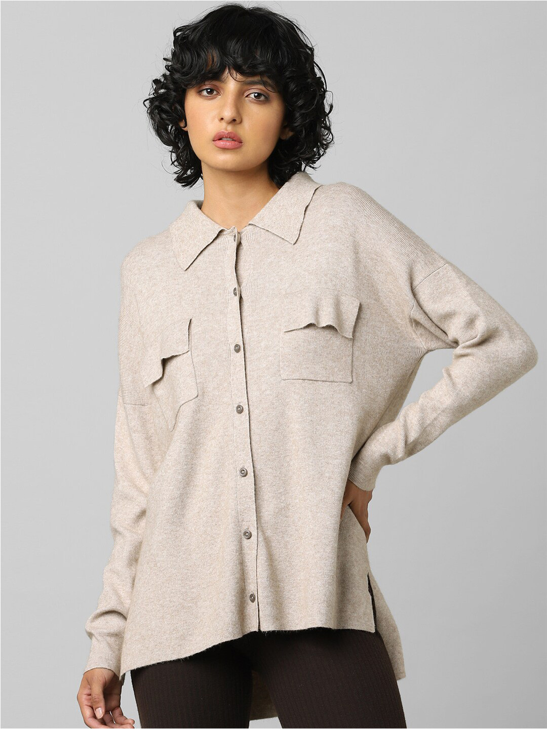 

ONLY Women Beige Casual Shirt