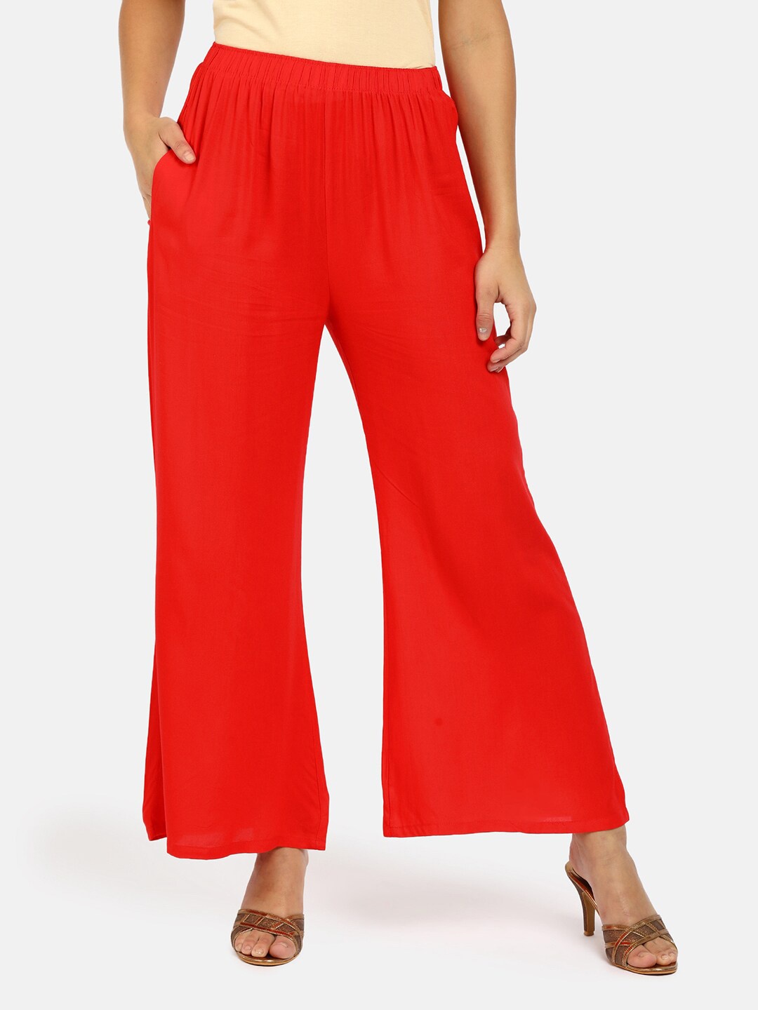 

V-Mart Women Red Ethnic Palazzos