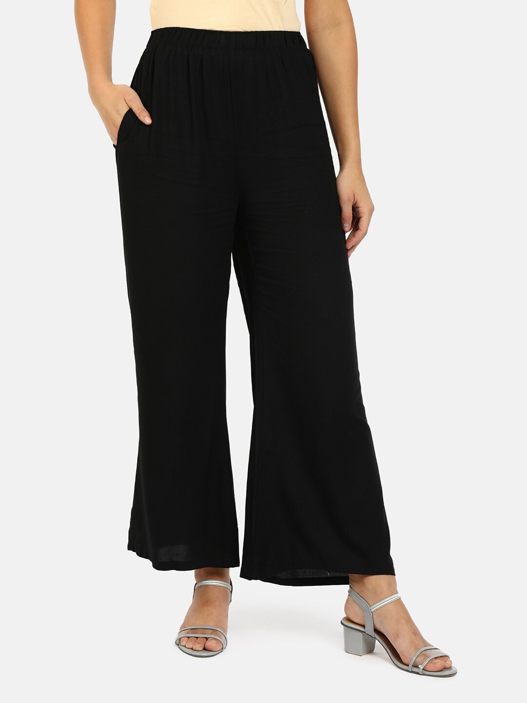 

V-Mart Women Black Solid Ethnic Palazzos