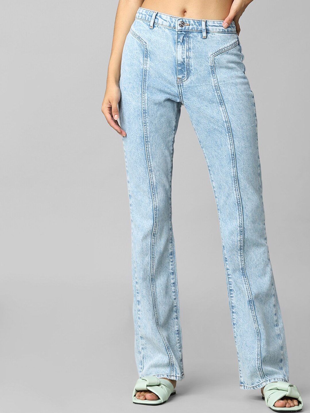 

ONLY Women Blue High-Rise Heavy Fade Cotton Jeans