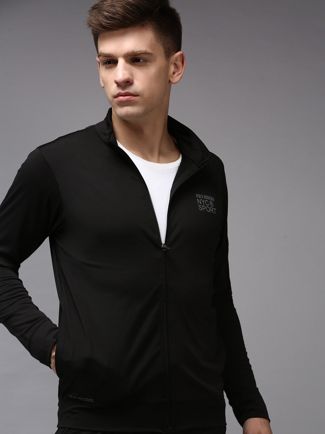 

SHOWOFF Men Black Solid Mock Neck Sweatshirt