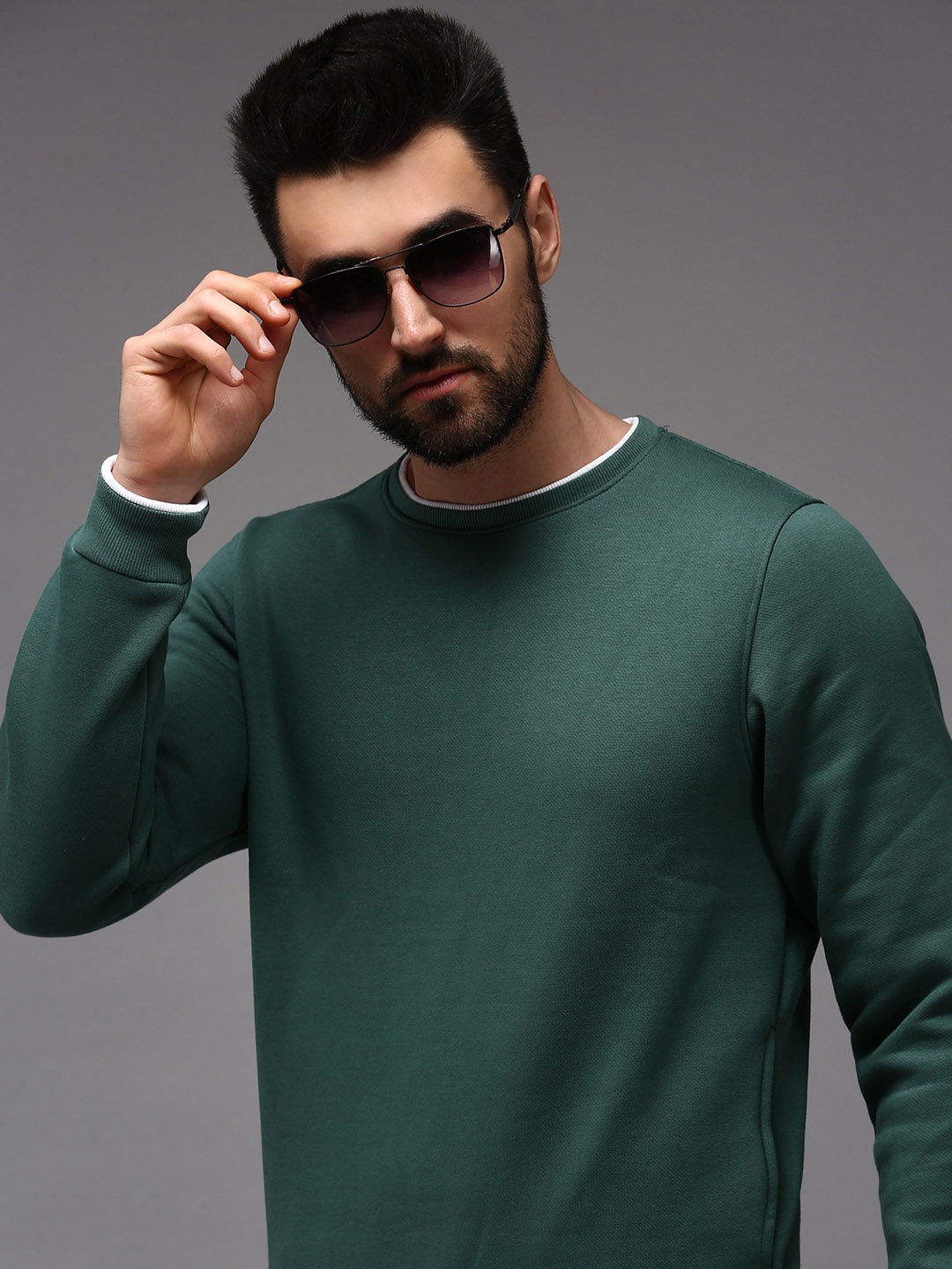 

SHOWOFF Men Green Cotton Sweatshirt