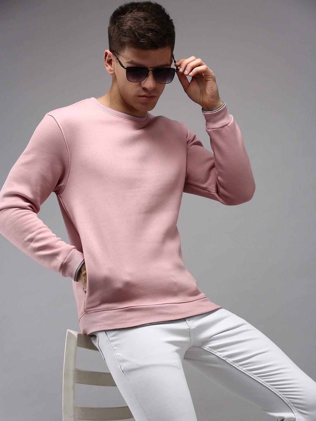 

SHOWOFF Men Pink Cotton Sweatshirt