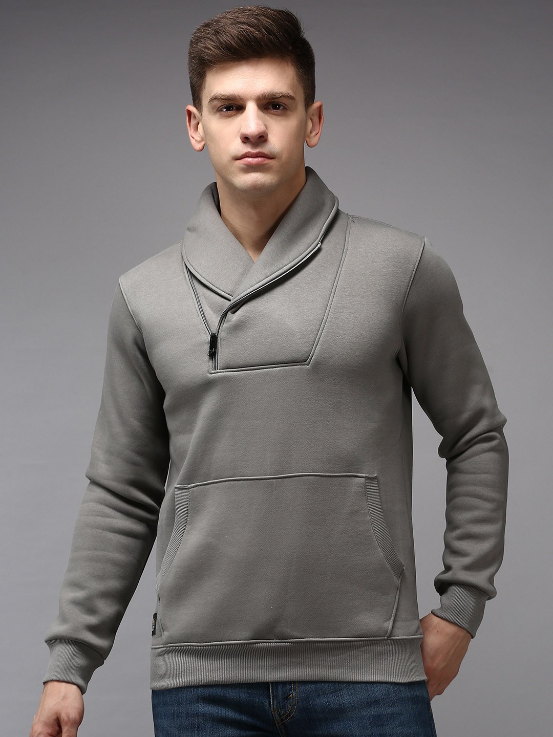 

SHOWOFF Men Grey Cotton Sweatshirt