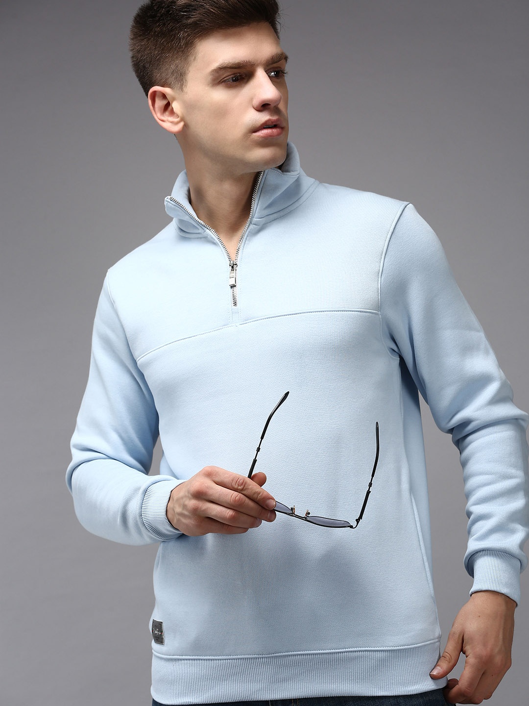 SHOWOFF Men Blue Cotton Sweatshirt