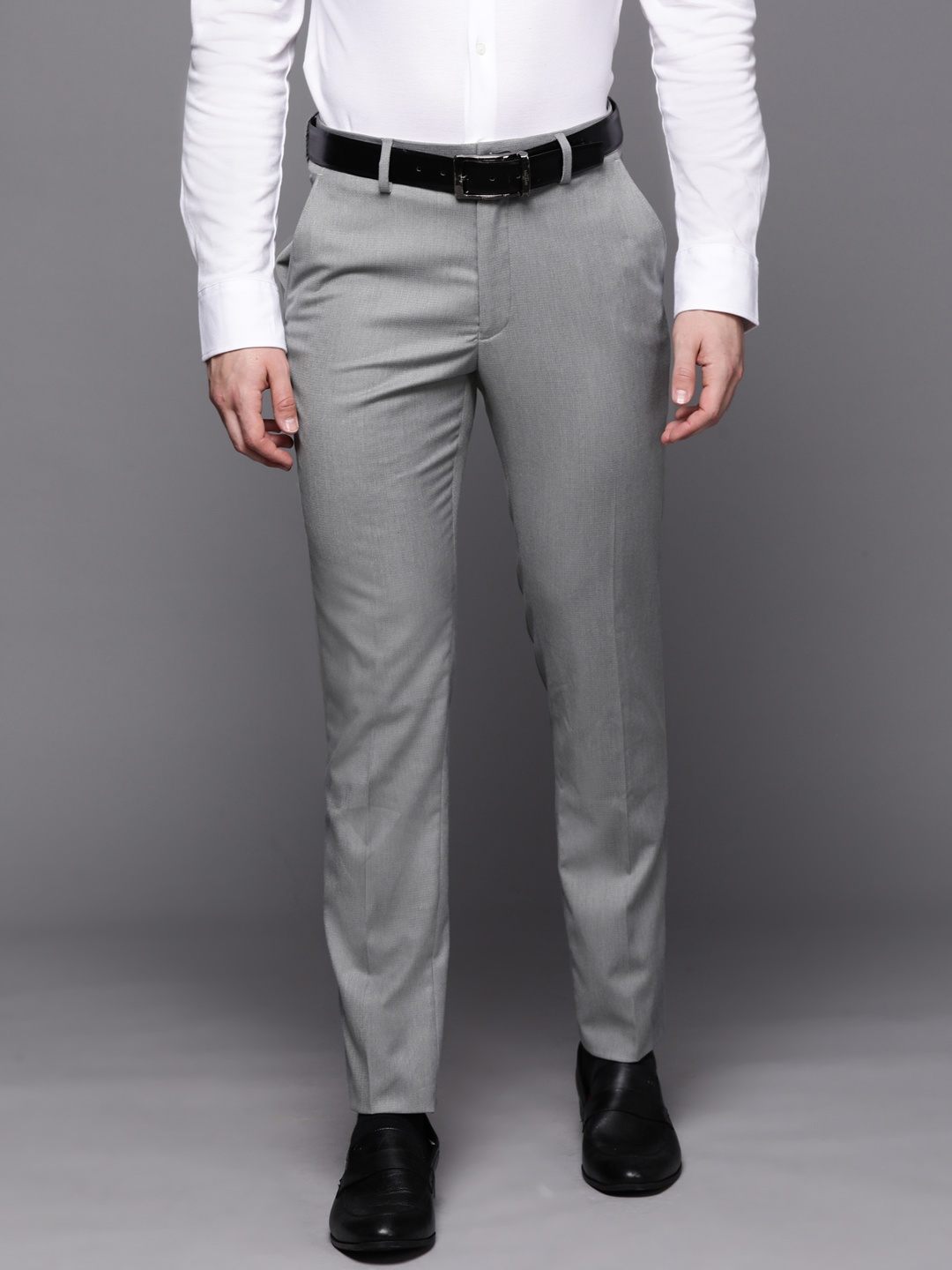 

Louis Philippe Men Grey Slim Fit Trousers