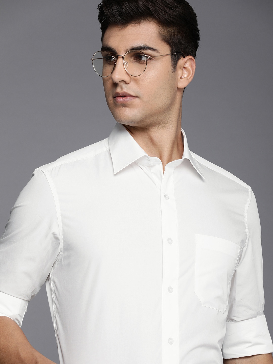 

Louis Philippe Men Pure Cotton Classic Formal Shirt, White