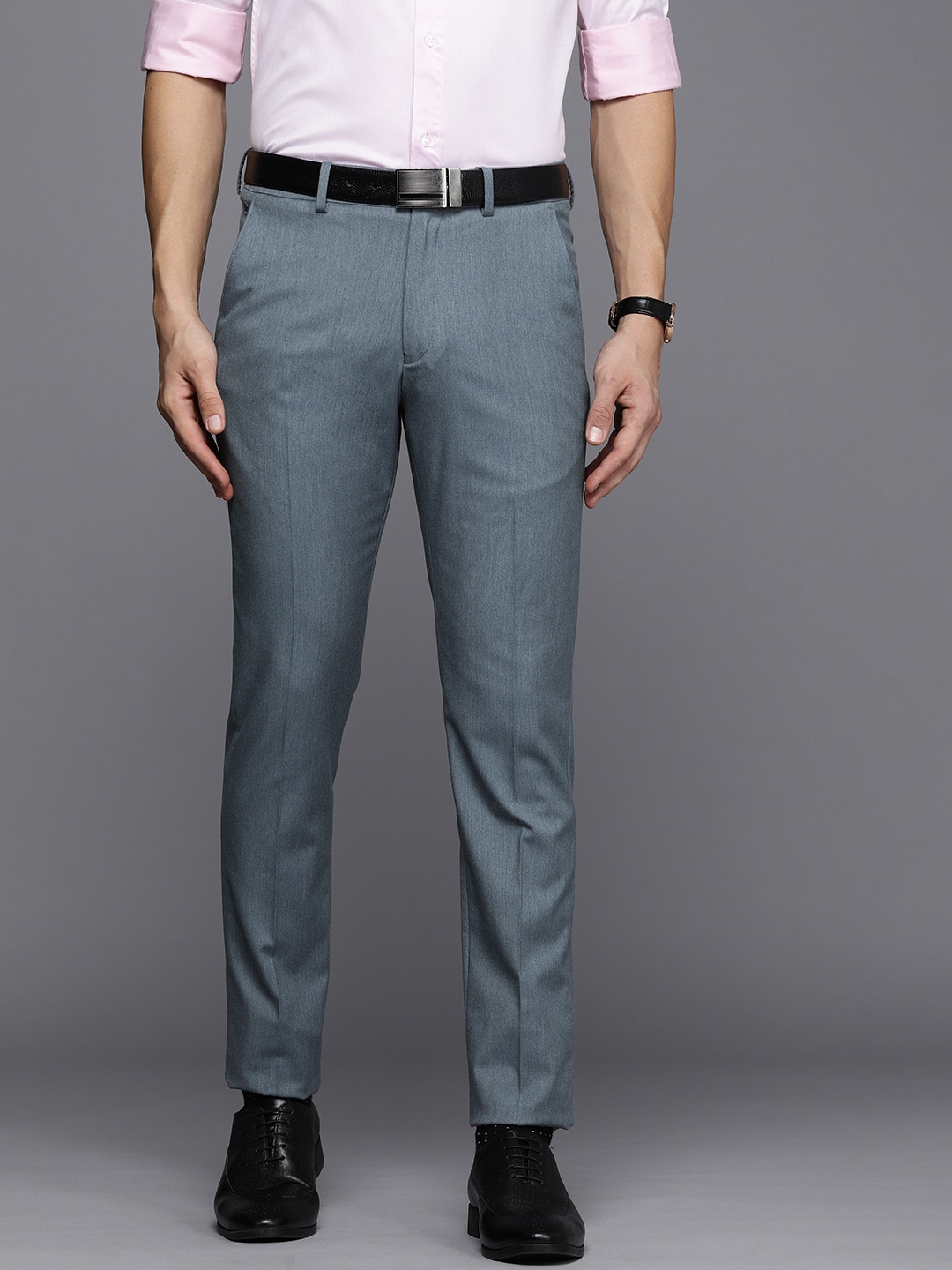 

Louis Philippe Men Blue Super Slim Fit Trousers
