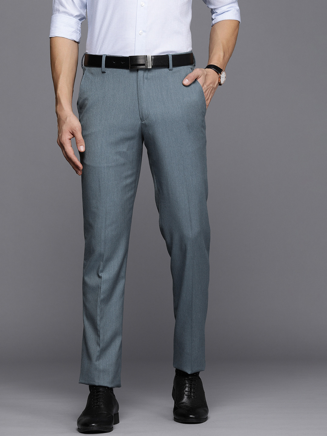 

Louis Philippe Men Slim Fit Trousers, Blue