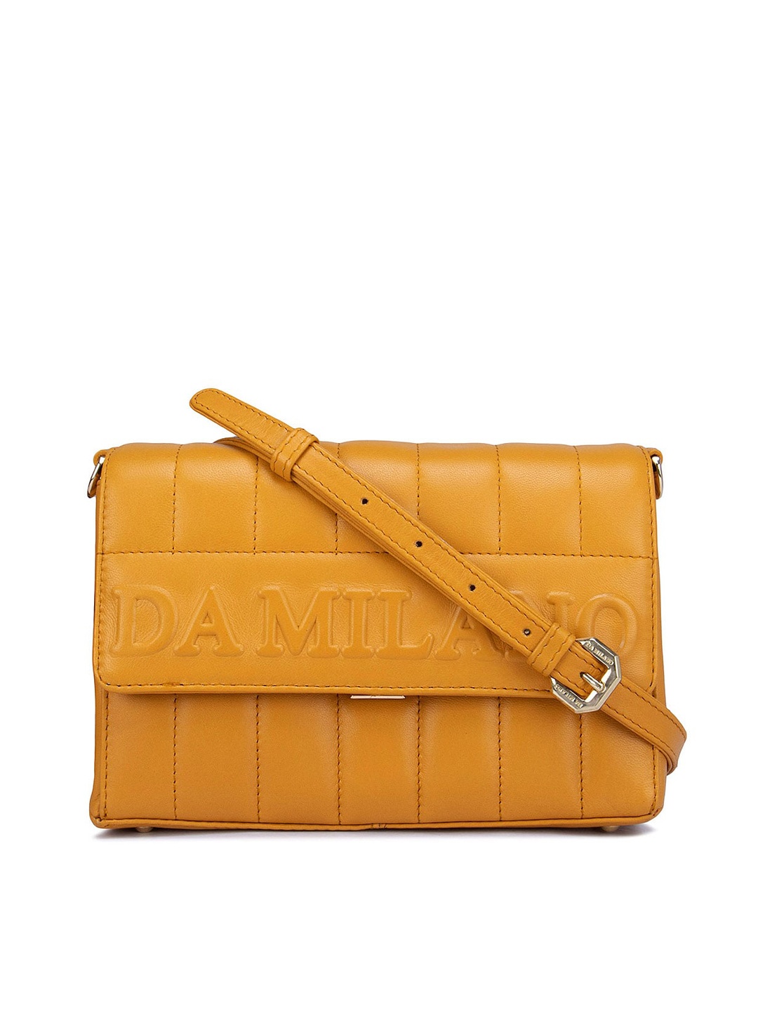 

Da Milano Textured Leather Sling Bag Handbags, Mustard