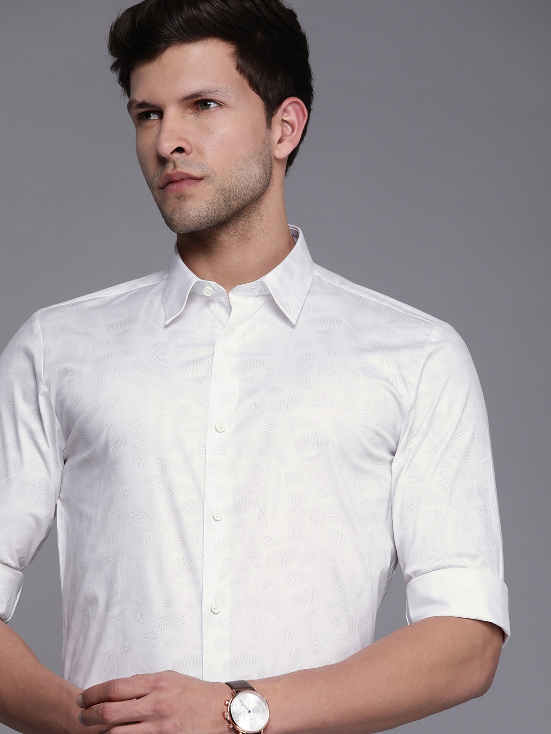 

Louis Philippe Ath.Work Men Slim Fit Semiformal Shirt, White
