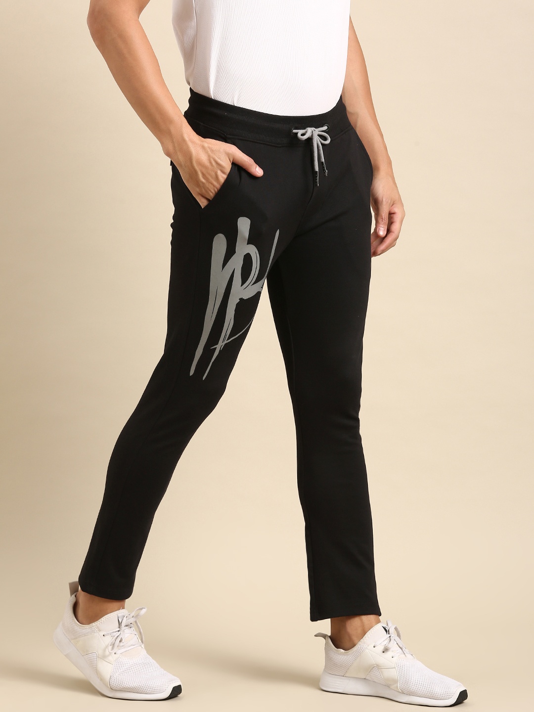 

Being Human Men Printed Track Pants, Black