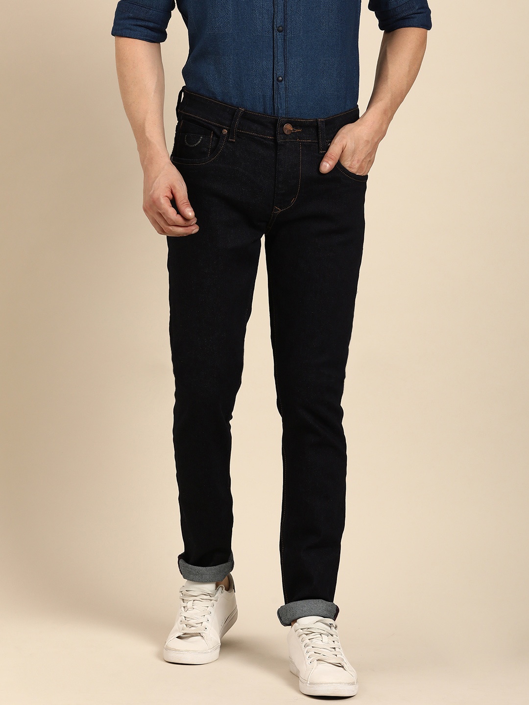 

Being Human Men Skinny Fit Stretchable Mid-Rise Jeans, Blue