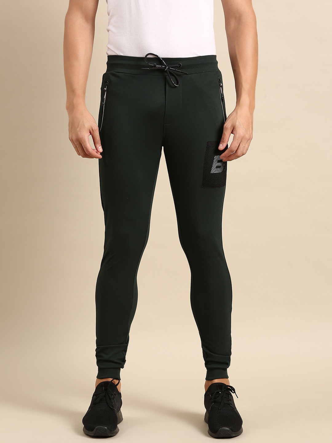 

Being Human Men Mid-Rise Solid Joggers, Olive