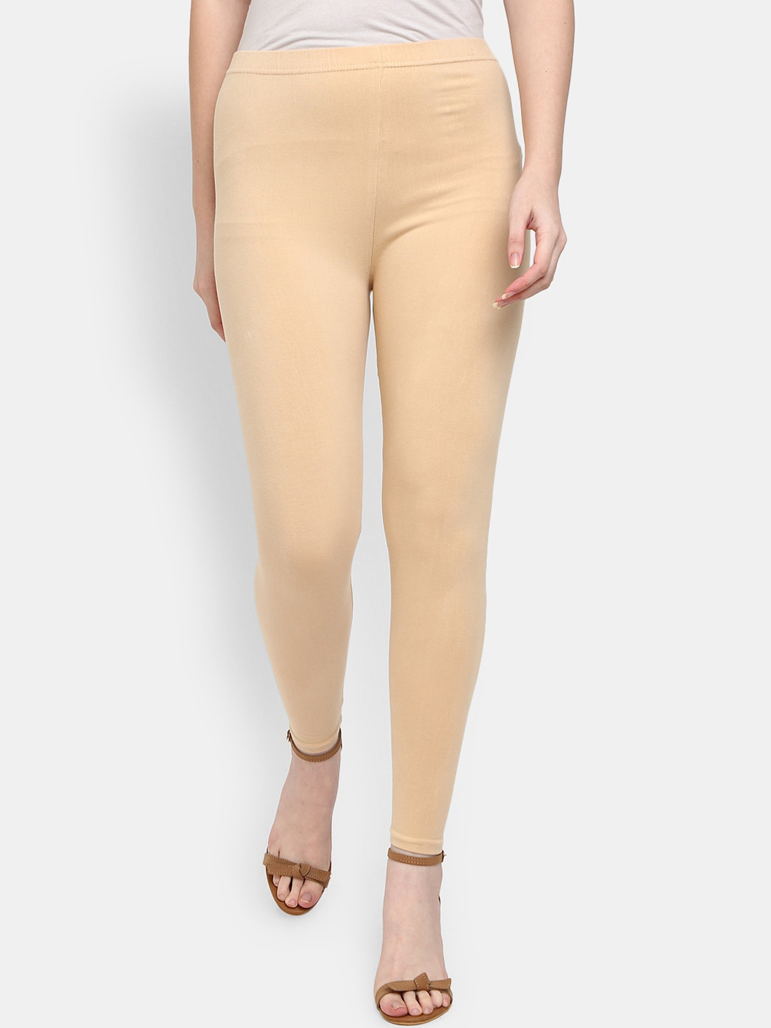 

V-Mart Women Beige Solid Leggings