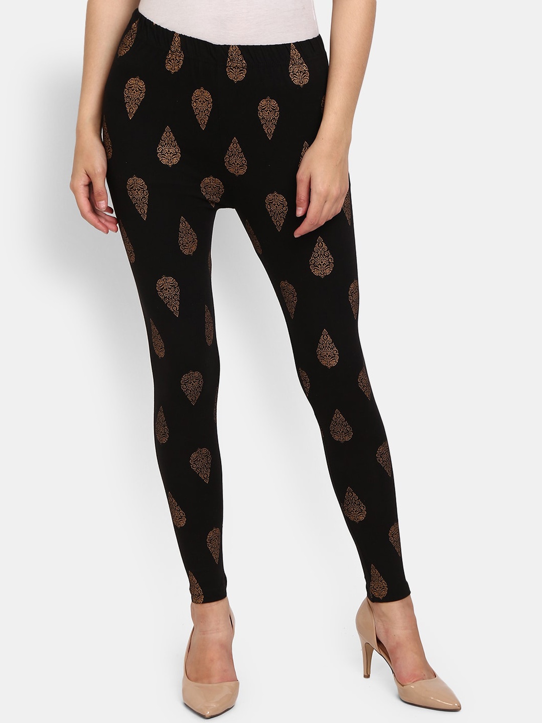 

V-Mart Women Black Printed Ankle Length Leggings
