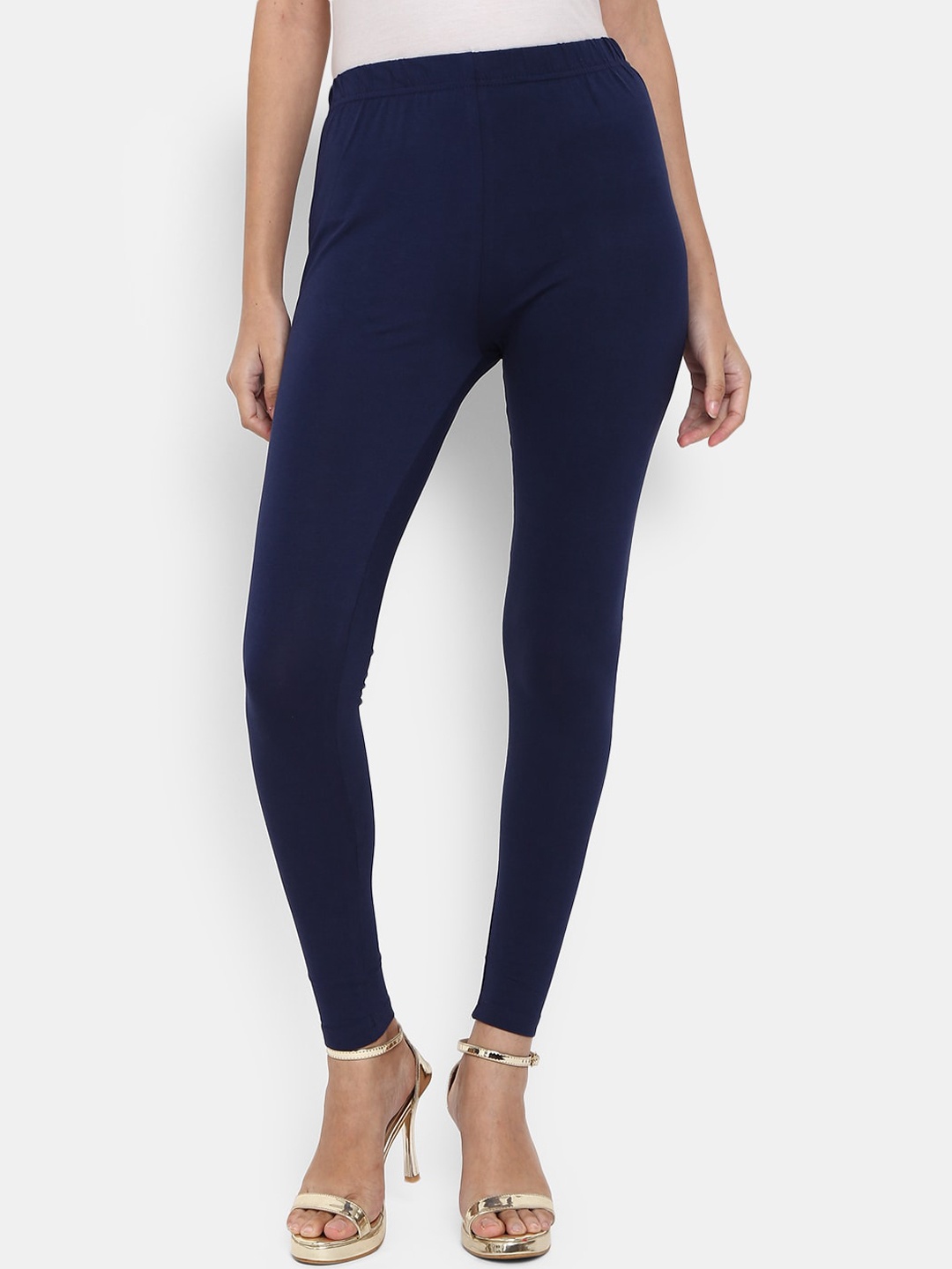 

V-Mart Women Navy Blue Solid Ankle-length Leggings