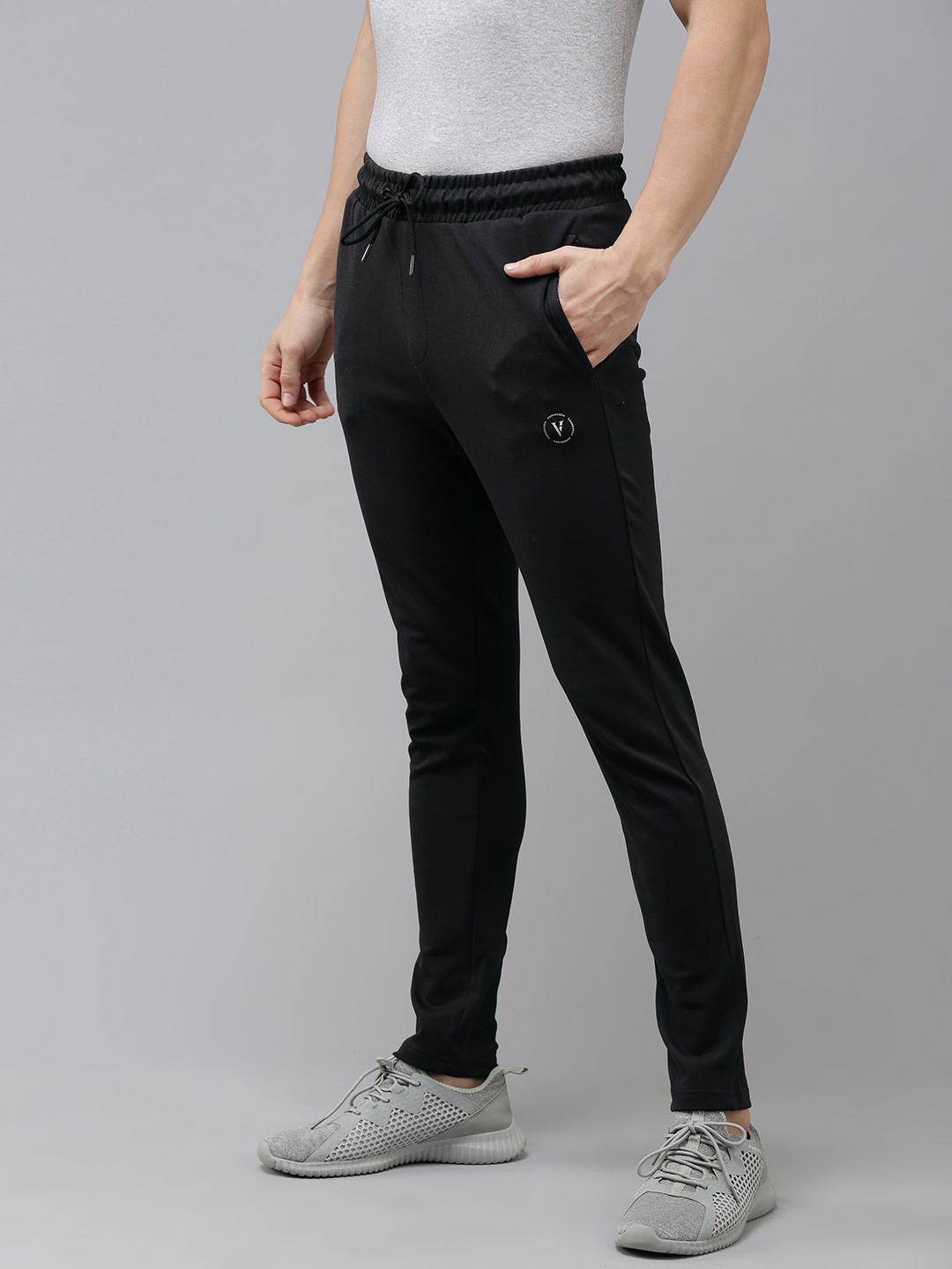 

Van Heusen Flex Men Mid Rise Slim Fit Track Pants, Black