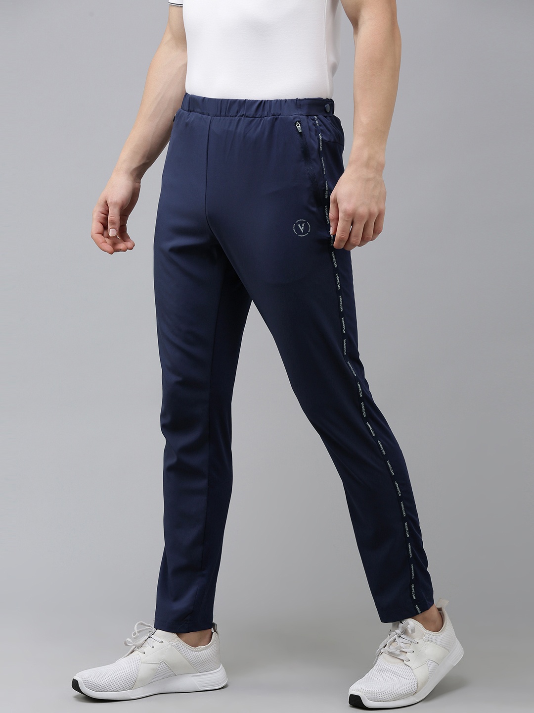 

Van Heusen Men Slim Fit Antimicrobial Training Track Pants, Navy blue