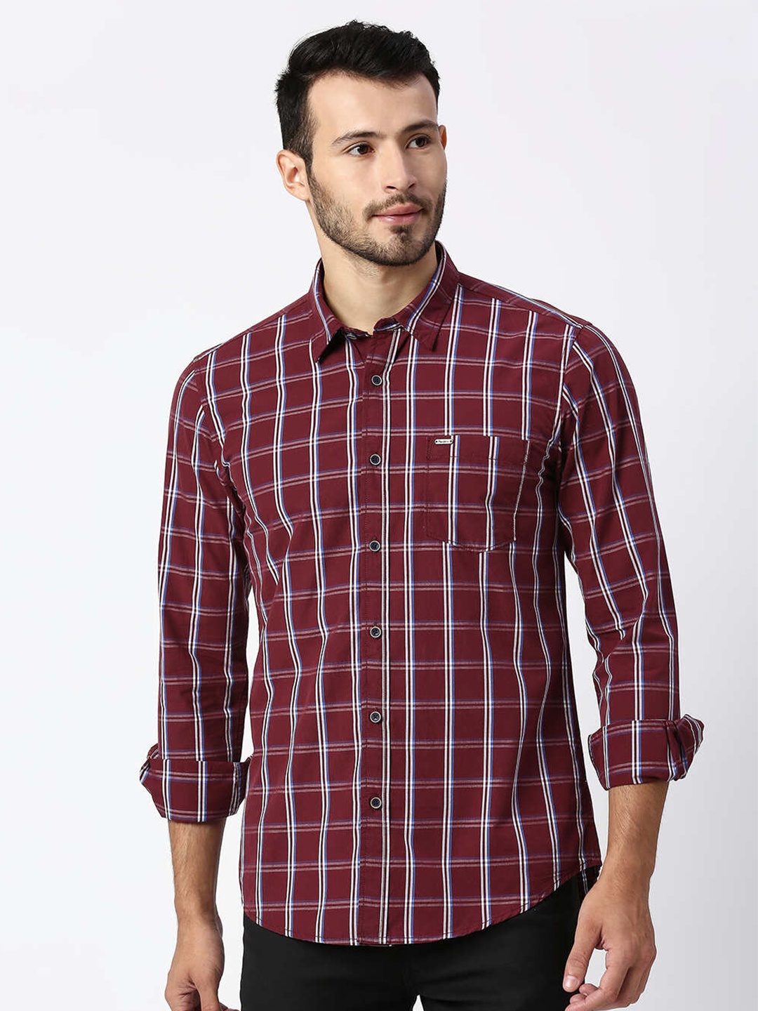 

Pepe Jeans Men Red Checked Casual Shirt