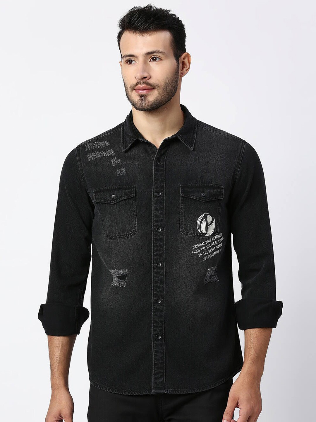 

Pepe Jeans Men Black Casual Shirt